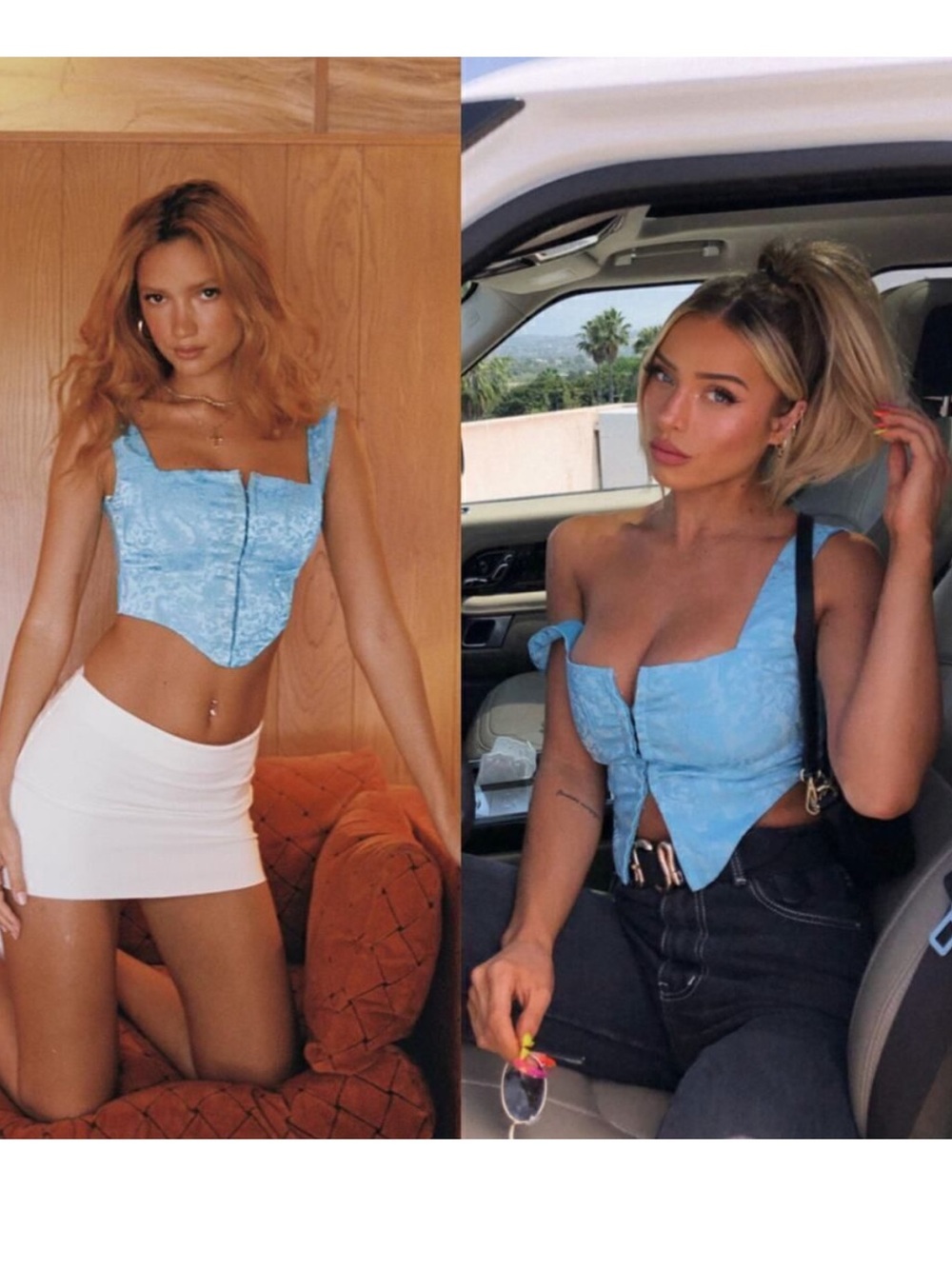 Princess Polly Daydreaming Top Blue